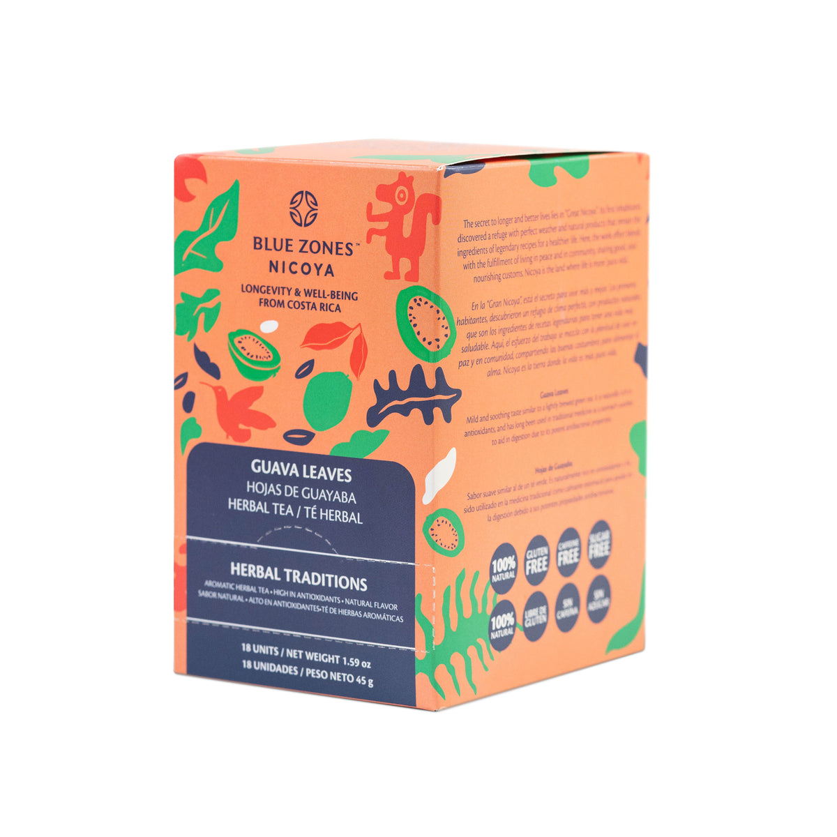Blue Zones Nicoya Guava Leaf Flavored Herbal Tea Pack of 18 (1.6oz/45g)