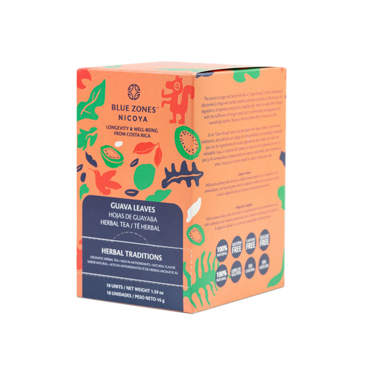 Blue Zones Nicoya Guava Leaf Flavored Herbal Tea Pack of 18 (1.6oz/45g)