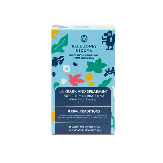 Blue Zones Nicoya Burbark & Spearmint Herbal Tea Pack of 18 (1.6oz/45g)