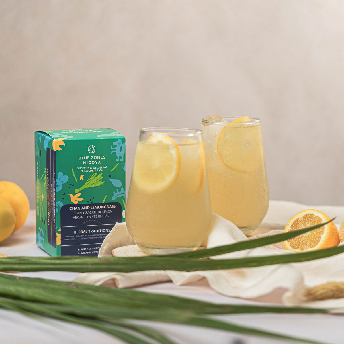 Blue Zones Nicoya Chan & Lemon Grass Herbal Tea Pack of 18 (1.6oz/45g)
